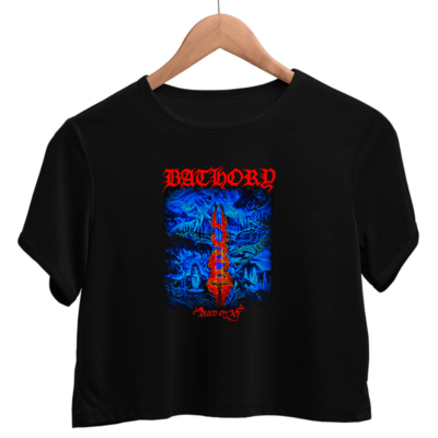 CAMISETA CROPPED BATHORY - BLOOD ON ICE