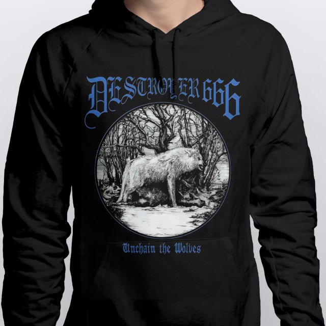 MOLETOM CANGURU DESTROYER 666 - UNCHAIN THE WOLVES