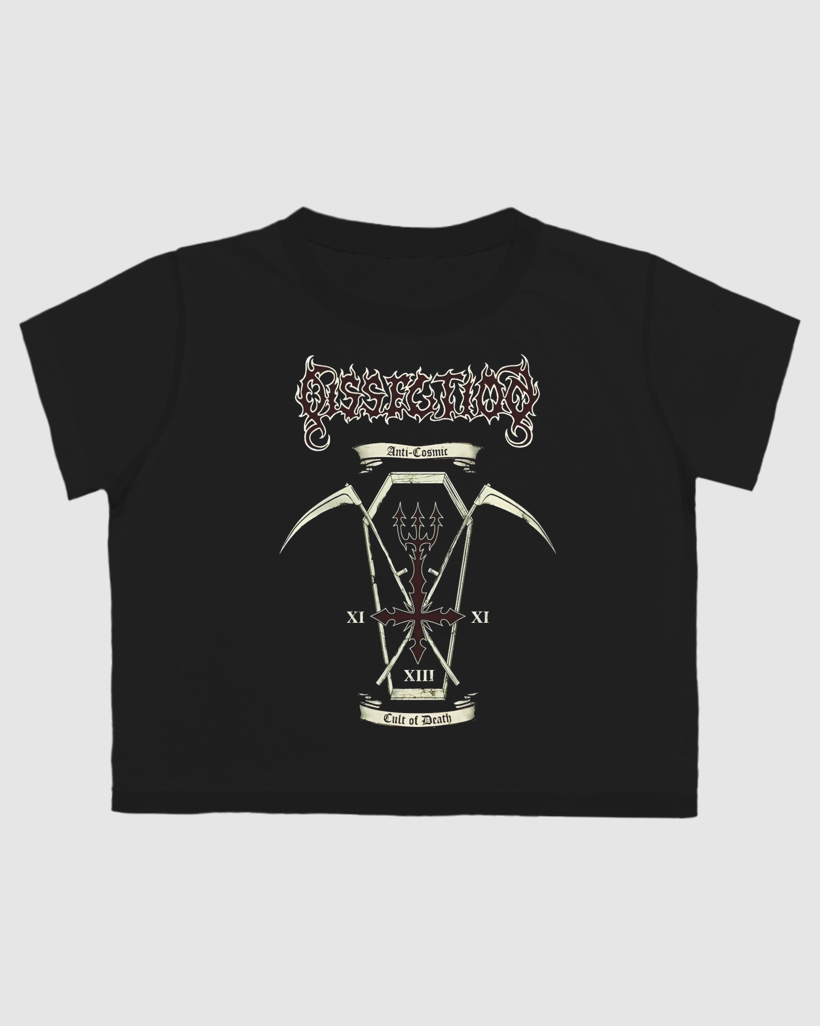 CAMISETA CROPPED DISSECTION - ANTI-COSMIC CULT OF DEATH