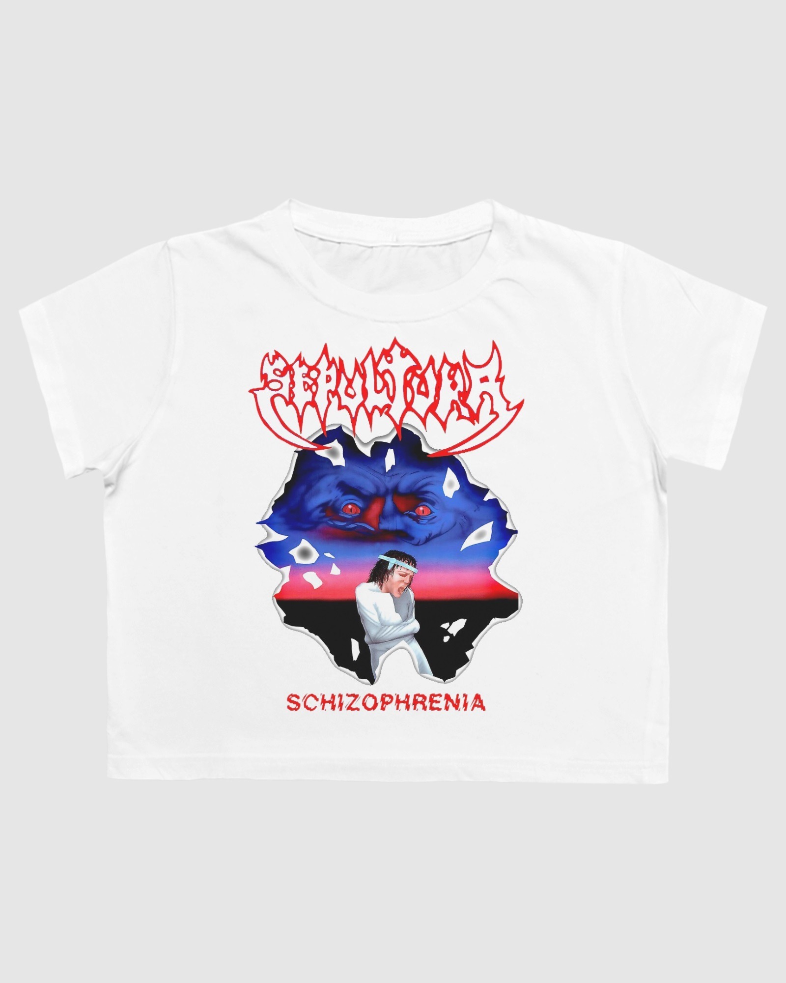 CAMISETA CROPPED SEPULTURA - SCHIZOPHRENIA