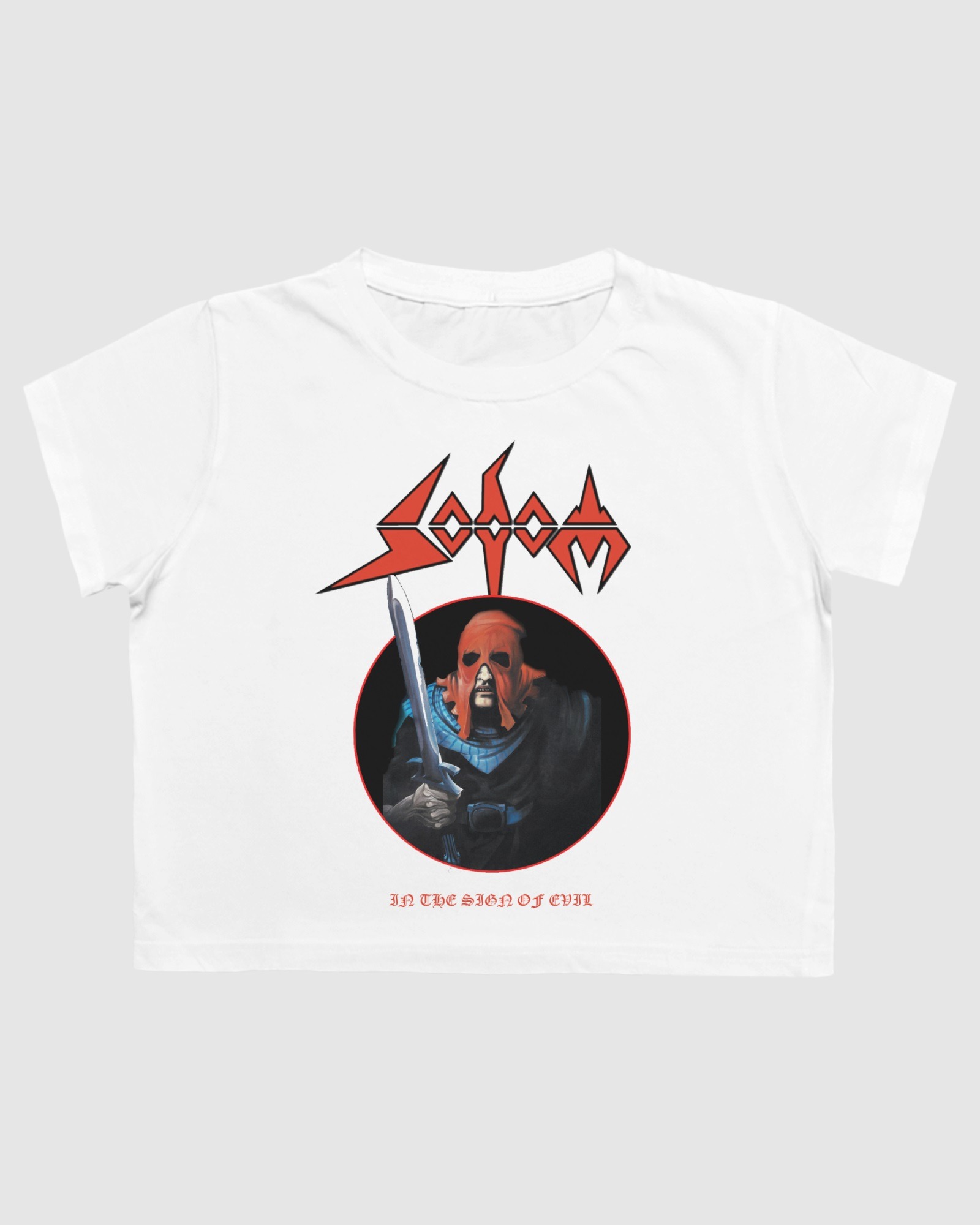 CAMISETA CROPPED SODOM - IN THE SIGN OF EVIL